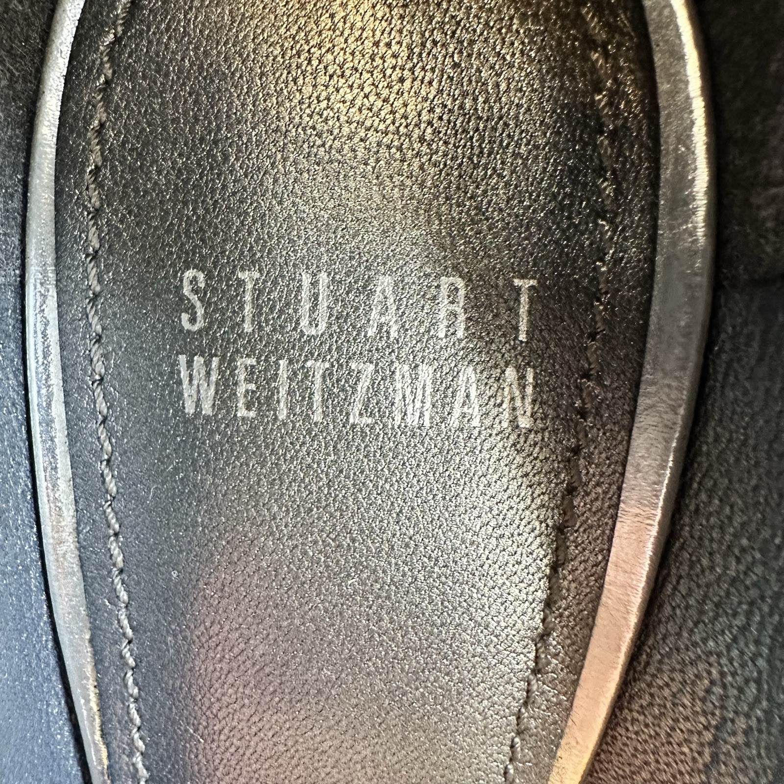 Stuart Weitzman Dark Gray Suede Platform Heels Si… - image 7