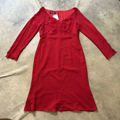 escada red dress Vintage Escada Margaretha Ley Wool Red Dress