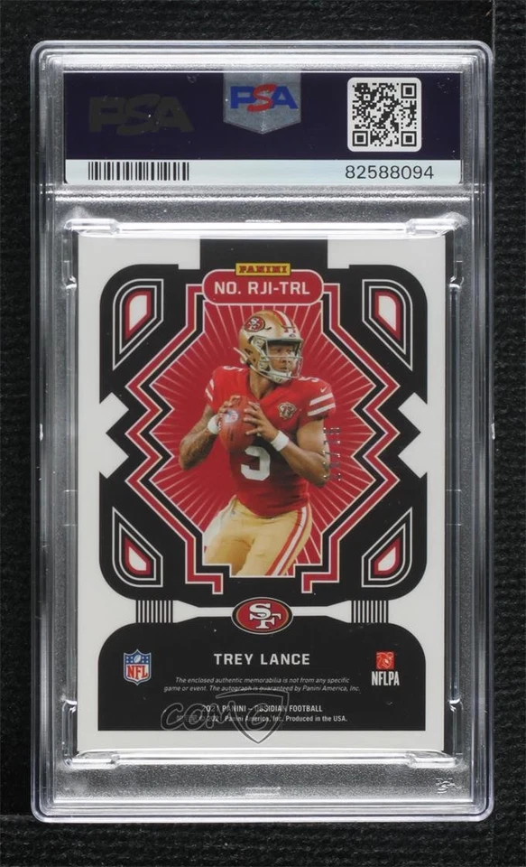 2021 Panini Obsidian Electric Etch Orange /75 Trey Lance PSA 9 MINT Auto RC - Image 2 of 2