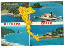 VINTAGE 1960'S MULTI-VIEW POSTCARD GREETINGS FROM KEPKYPA KORFU GREECE