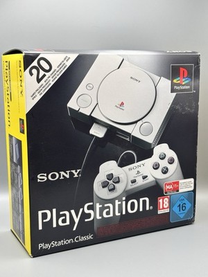 Sony PlayStation PS1 Classic Spielkonsole mit 20 Spielen nie Benutzt! Wie NEU!  