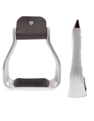 Martin Saddlery Stirrups Aluminum Rubber Tread 2 Deep Silver SALUM2W