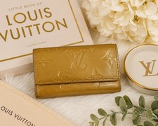 Authentic Louis Vuitton Vernis 4 Key Holder Case Gold Bronze Spain