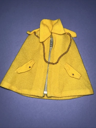 Vintage Mod Maddie Doll Yellow Gold Cape Barbie Clone Caper Jacket Chain 1742 