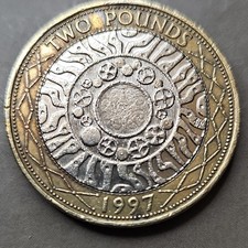 Rare 1997 UK Technology £2 Two Pound Bi-metallic Coin - Circulated. 