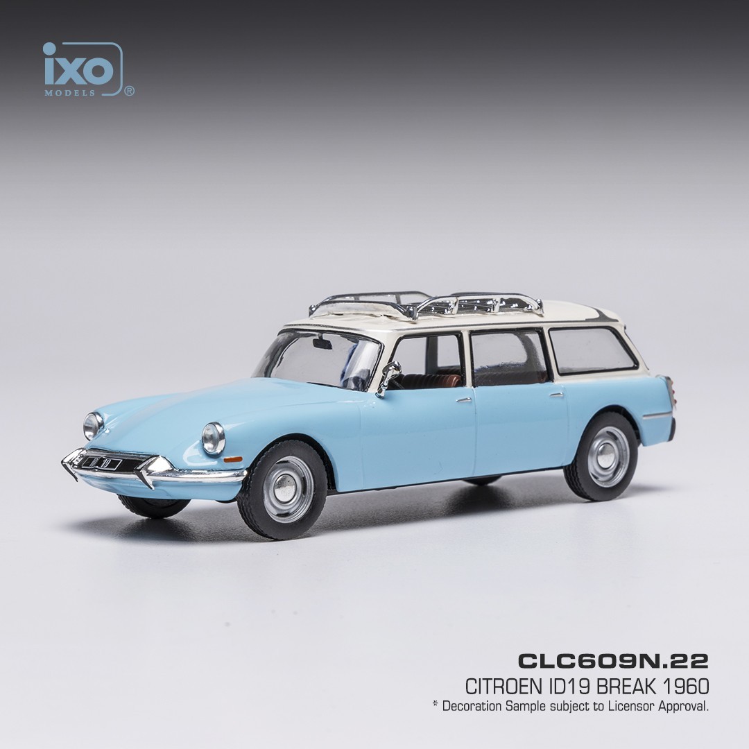 IXO MODELS CITROEN ID19 BREAK BLUE/WHITE 1960 1-43 SCALE CLC609N