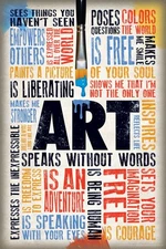 Laminated Art Speaks Without Words Quotes Art Classroom Poster Motivational Insp
