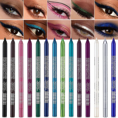 15 PCS Colorful Eyeliner Pen Set, Waterproof Metallic & Pearl Glitter Eyeliner K
