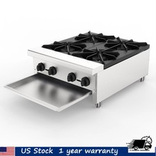 Commercial 24" Natural Gas Range 4-Burner Countertop Gas Stove Grates 112000 BTU