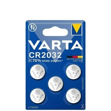 5x Varta CR2032 3V Lithium Coin Cell Batteries Mercury Free