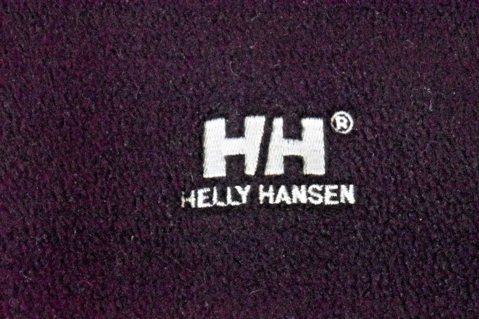 复古背心 Helly Hansen XL 90 年代黑色羊毛刺绣胸领标志 — 第 3/4 张图片