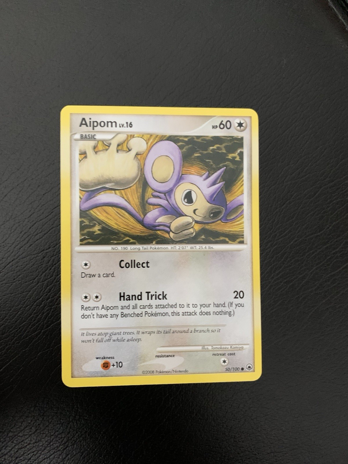 2008 Pokémon Majestic Dawn Aipom 50/100 Lp Whiting On Back Corners