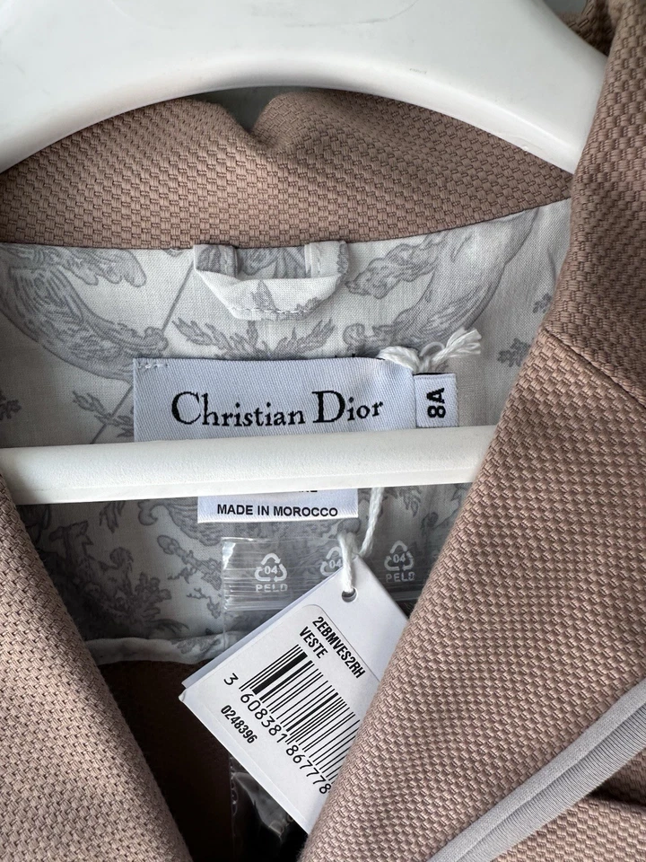 Chaqueta con botones de algodón Dior Christian Dior para niña con ribete en contraste talla 8 Foto 2 de 4