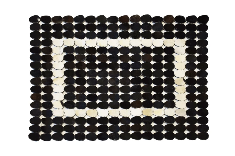 Alfombra moderna de cuero de vaca con retazos - Alfombra grande de cuero real 7-113 Foto 4 de 4