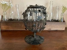Metal Wine Cork Holder with Grapes and Grape Leaves