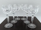 Set of 6 Waterford Crystal Lismore Hock Wine Glasses 7-3/8" Old Mark Vintage