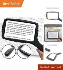 Jumbo Size Magnifying Glass Wide Horizontal Lens3X Magnification- Shockproof ...