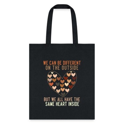 We Have The Same Heart | Black History Tote Bag, One Size, black