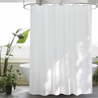 White Shower Curtain, 200 x 180 cm, Waterproof, Anti-Mould Shower/Bath Curtai...