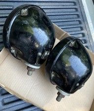 Vintage Guide Headlight Assemblies Black W Grid Heavy Duty Hot Rod Rat Rod
