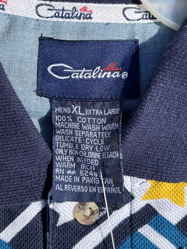 Vintage Catalina Neu Mit Etikett Neu Aus altem Lagerbestand Poloshirt Sterne Muster 3XL - Bild 7 von 12