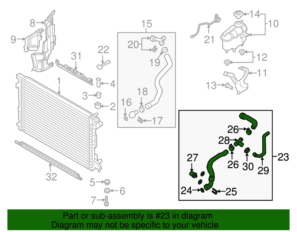 Manguera refrigerante radiador original Audi 8W0-122-055-BN Foto 2 de 2