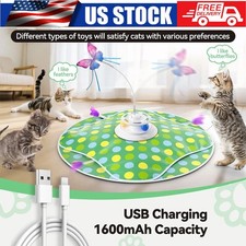 Cat Intelligent Interactive Toy,Rotation Cat Laser Toys,Hide Seek Moving Wand US