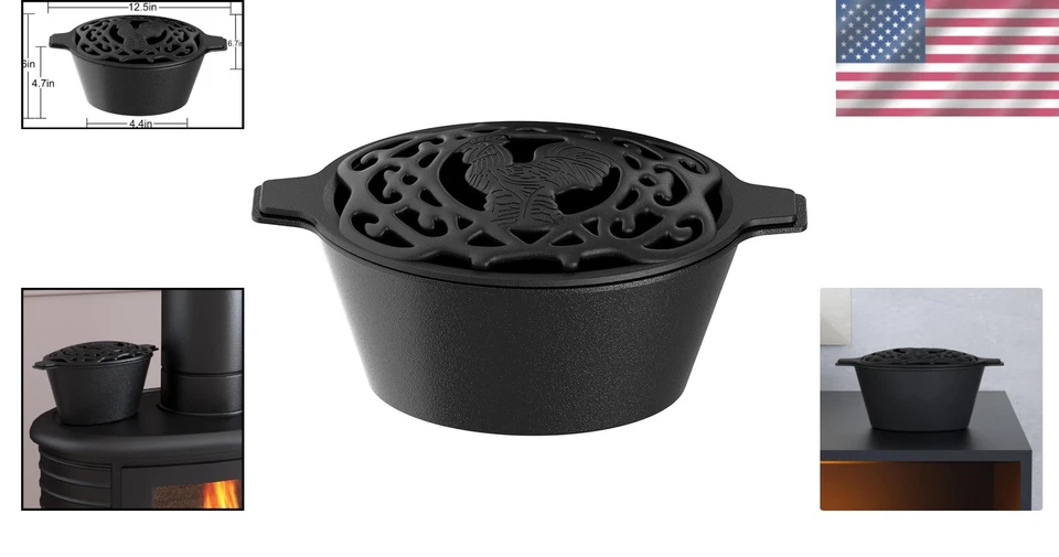 Rust Resistant Cast Iron Humidifier with Chicken Design for Stylish Comfort - Image 2 of 4