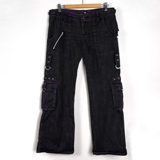 Vintage Tripp NYC Plaid Bondage Pants Mall Goth Wide Flare Leg Y2K Hot Topic