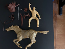 MARX ROY ROGERS and TRIGGER Large Plastic Figure with Horse and Equipment
