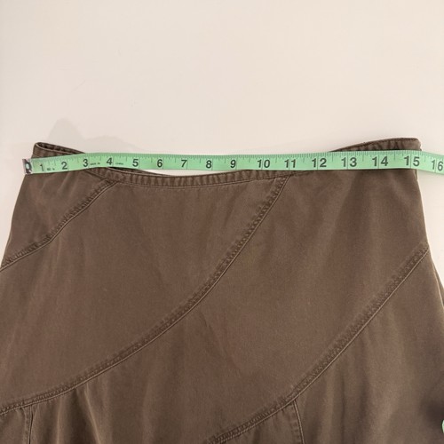 Gonna donna Ralph Lauren a strati midi taglia 4 Y2K contadina cottage chic cotone marrone - Foto 9 di 16