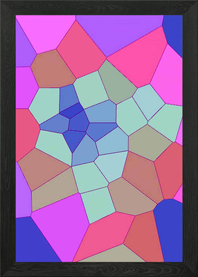 Gerahmtes Wandbild Voronoi Farbverlauf Poster Leinwanddruck Bild