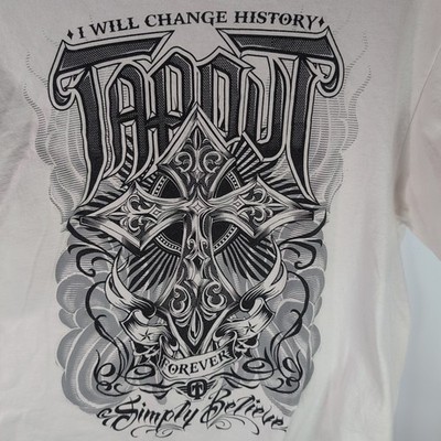 Vintage Tapout T Shirt Size L Y2K Punk Grunge Graphic Cross