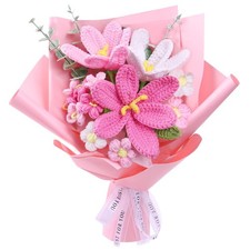 Crochet Flower Bouquet: Crochet Tulips Bouquet Handmade Knitted Flowers with Mot