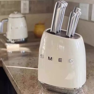 SMEG 7-Piece Couteau Block Set acier inoxydable allemand Nouveau