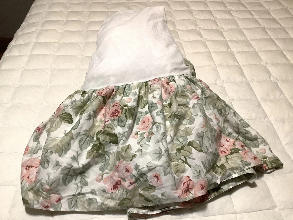 LAURA ASHLEY винтажный коттедж роза кровать юбка и с оборками Sham ~ королевский размер - Изображение 4 из 4