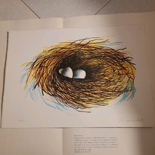 Litografia Casimiro Forte "Il Nido" 1986 Firmata Numerata 11/50 - Antico Torchio