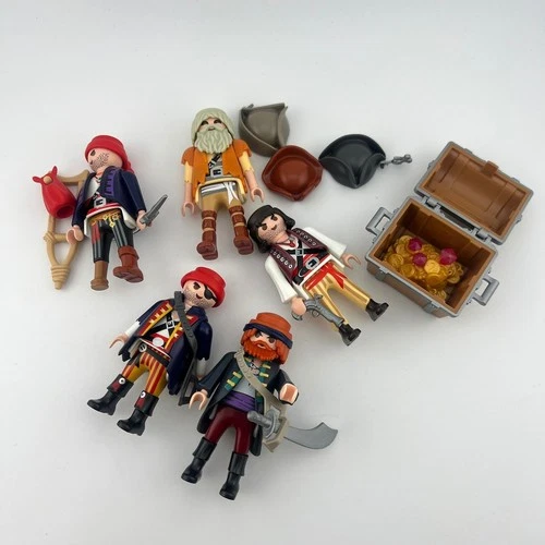 Vintage Playmobil Pirate Figures Replacement Parts Lot Treasure Chest