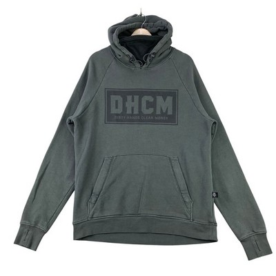 Troll Co Hoodie Men Medium Gray Dirty Hands Clean Money Workwear Graphic DHCM