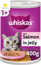 1+ Salmon in Jelly Pack of 12 X 400 G Cans, Adult Cat Wet Food 5.55 per kilo
