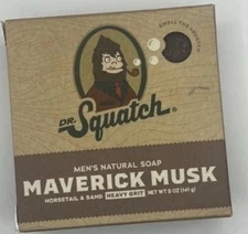 Dr. Squatch Mens Natural Soap Maverick Musk Horsetail & Sand Heavy Grit 5 Oz
