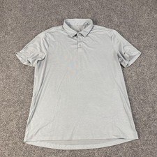 Lululemon Polo Shirt Mens XL Gray Blue Performance Golf Athletic Short Sleeve