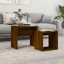 itzcominghome Nest of 2Coffee Table Side End Tables Living Room walnut Furniture