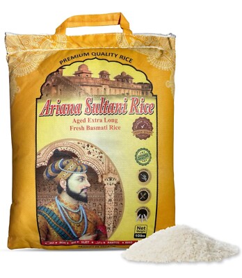 Ariana Sultani Rice Aged Extra Long Fresh Basmati Rice (20 Pounds)