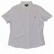 Polo Ralph Lauren seersucker Slim fit Untucked Fit short sleeve button-up XXL