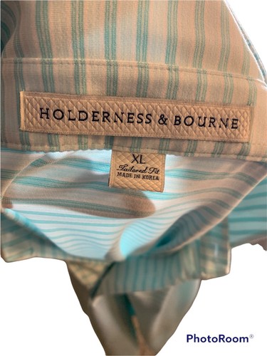 HOLDERNESS & BOURNE Men’s Tailored Fit Striped Golf Polo Size XL - Picture 4 of 4