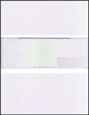 100 High Security Computer Check Stock Paper - Check in Middle - Purple Mazed