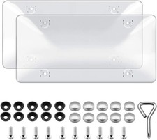 2 Unbreakable Clear License Plate Covers Tag Frame Bubble Shield Truck Car 2 Unbreakable Clear License Plate Covers Tag Frame Bubble Shield Truck Car