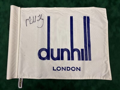 Michael Hoey signierter gebrauchter Alfred Dunhill Links Course Golf Pin Flagge + Händler Echtheitszertifikat