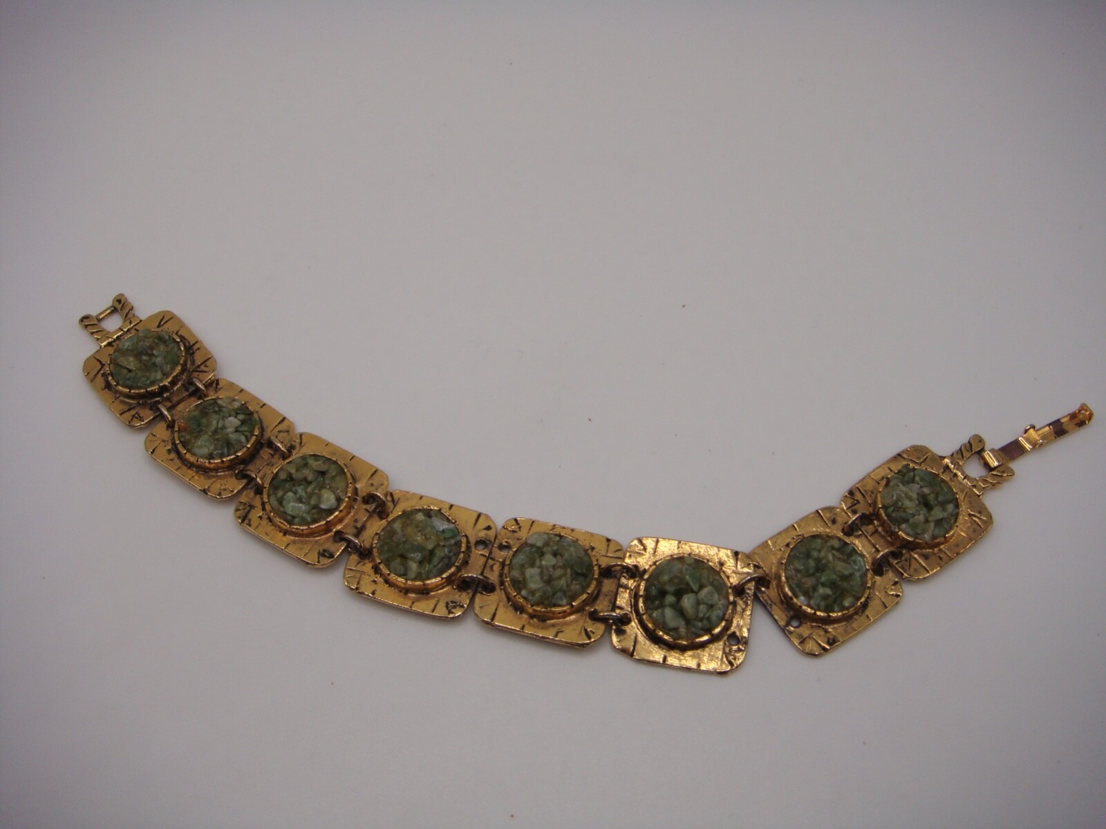 VINTAGE SIGNED SOLID COPPER GOLD TONE MULTI PANEL… - image 3